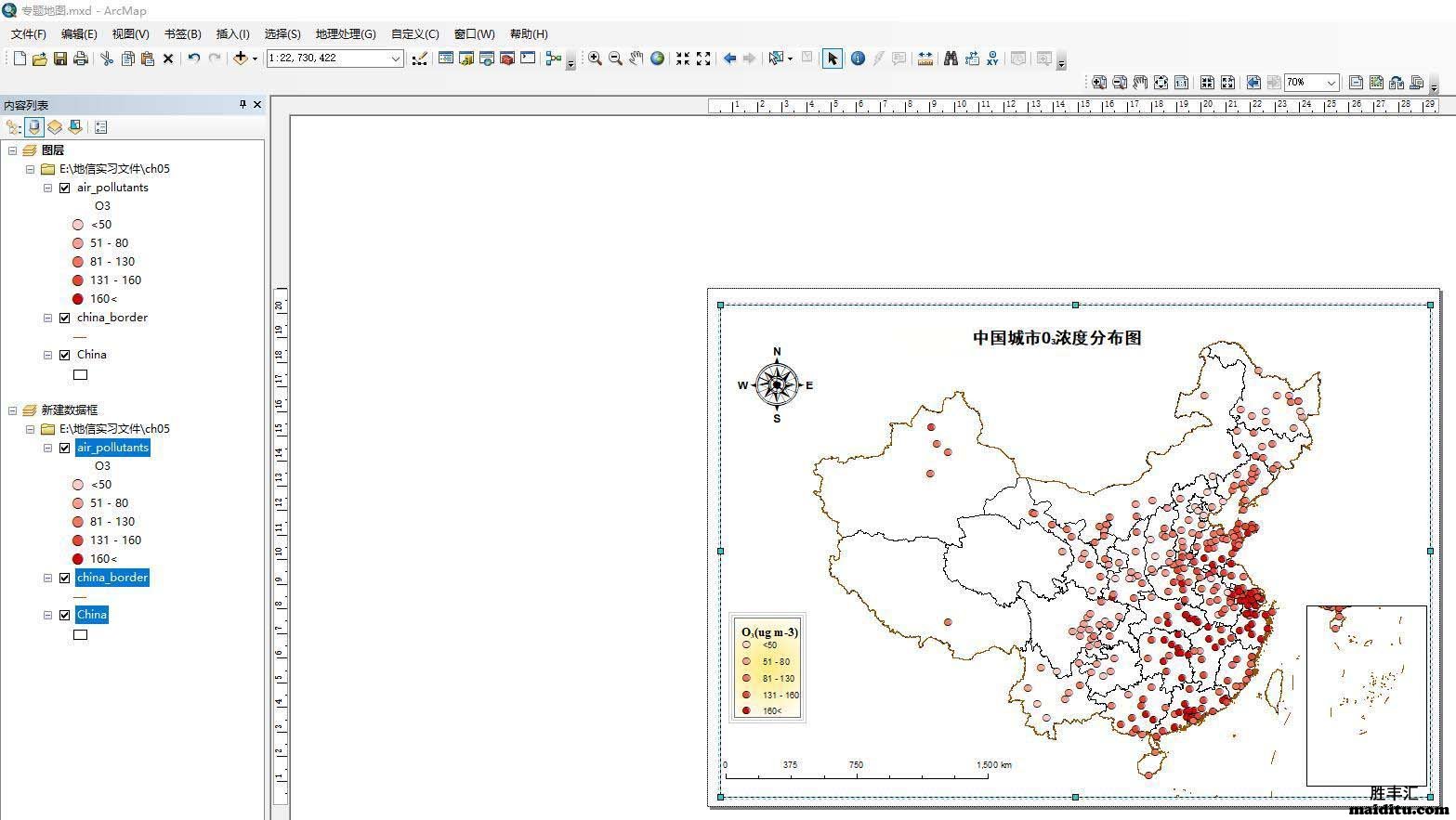 arcgis标题,指北针、比例尺、图例、arcgis鹰眼地图